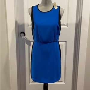Brand new LOFT blue and black flowy sheath dress
